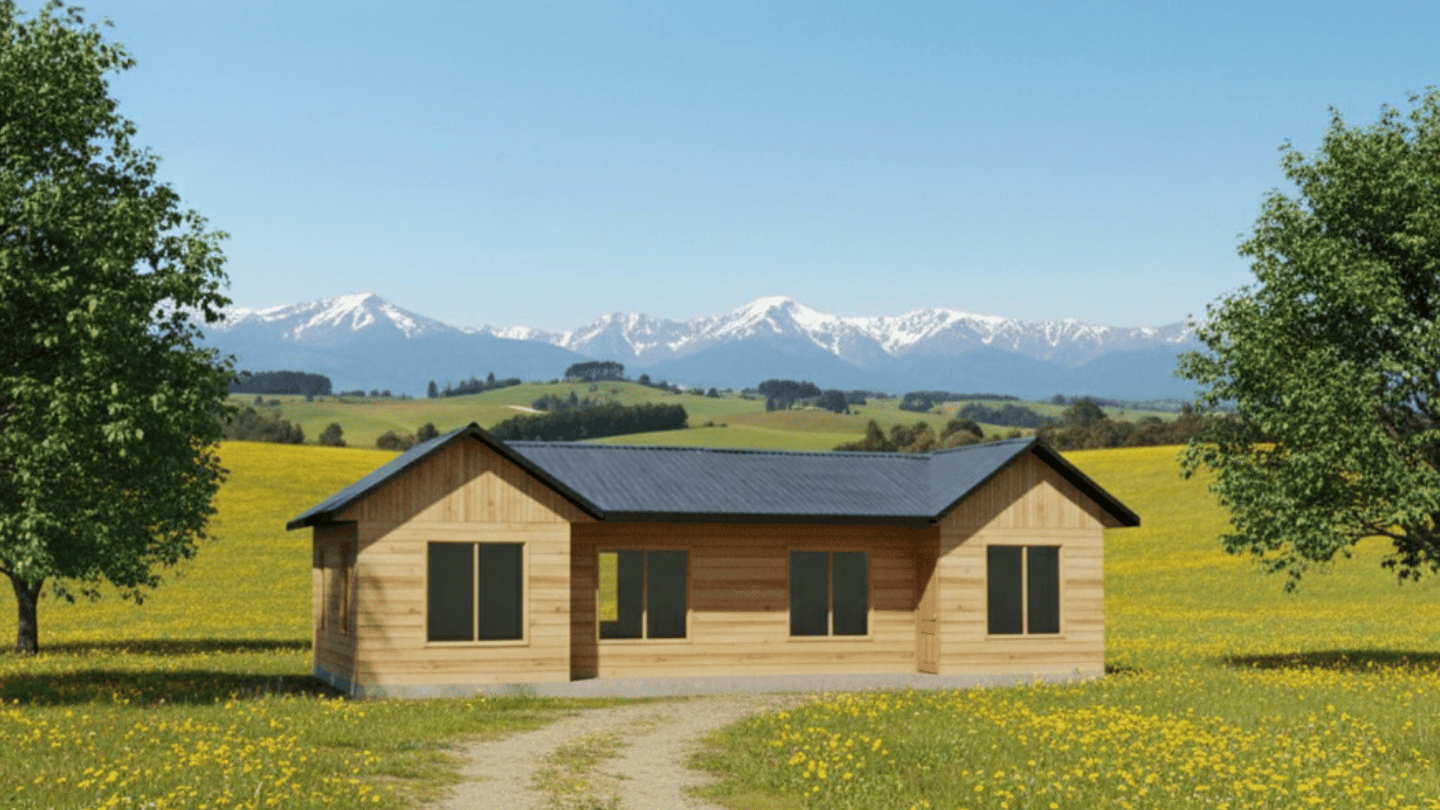 Render oficial de Longaví de 72 m², Línea Clásica